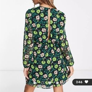 ASOS River Island cowl neck mini dress in green